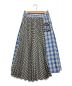 Candy Stripper（キャンディーストリッパー）の古着「ASYMMETRIC WRAP CHECK PLEATS SKIRT」｜スカイブルー