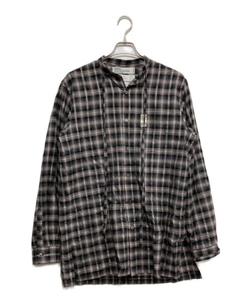 DAIRIKU（ダイリク）DAIRIKU (ダイリク) リボンタイチェックシャツ / Ribbon Tie Check Shirt ブラック×グレー サイズ:Lの古着・服飾アイテム