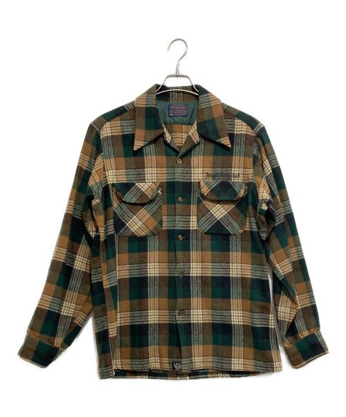 PENDLETON（ペンドルトン）PENDLETON (ペンドルトン) 70‘Sオンブレシャツ ブラウン サイズ:Mの古着・服飾アイテム