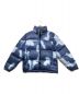 THE NORTH FACE（ザ ノース フェイス）の古着「Bleached Denim Print Nuptse Jacket」｜ネイビー