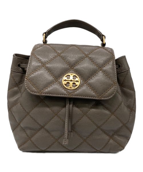 TORY BURCH（トリーバーチ）TORY BURCH (トリーバーチ) レザーキルティングリュック ブラウンの古着・服飾アイテム