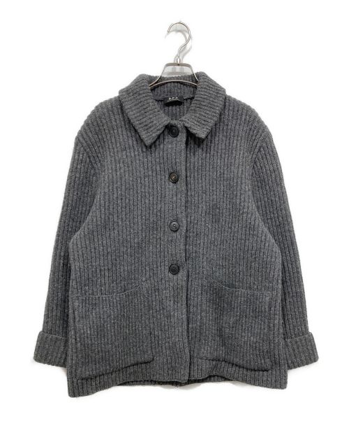 A.P.C.（アーペーセー）A.P.C. (アーペーセー) ニットジャケット グレー サイズ:表記なしの古着・服飾アイテム