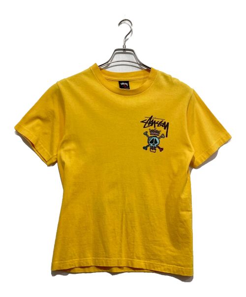 stussy（ステューシー）stussy (ステューシー) スカルクラウンプリントTシャツ イエロー サイズ:Sの古着・服飾アイテム