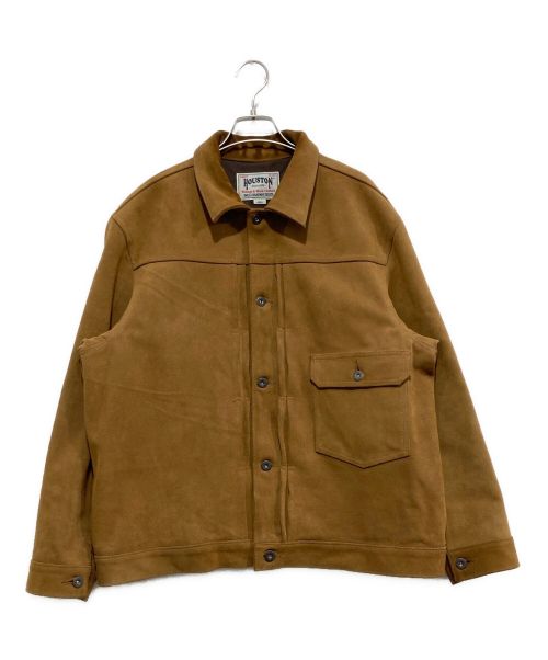 HOUSTON（ヒューストン）HOUSTON (ヒューストン) COW SUEDE TRACK JACKET/ カウスウェードトラックジャケット ブラウン サイズ:42Rの古着・服飾アイテム