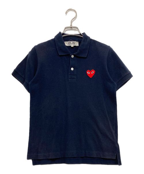 PLAY COMME des GARCONS（プレイ コムデギャルソン）PLAY COMME des GARCONS (プレイ コムデギャルソン) ハートワッペンポロシャツ ネイビー サイズ:Ｍの古着・服飾アイテム