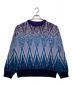 MAISON SPECIAL（メゾンスペシャル）の古着「AIRY MOHAIR ARGYLE PRIME-OVER CREW NECK KNIT PULLOVER」｜パープル