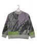 MAISON SPECIAL（メゾンスペシャル）の古着「Airy Mohair Abstract Prime-Over Crew Neck Knit Pullover」｜パープル