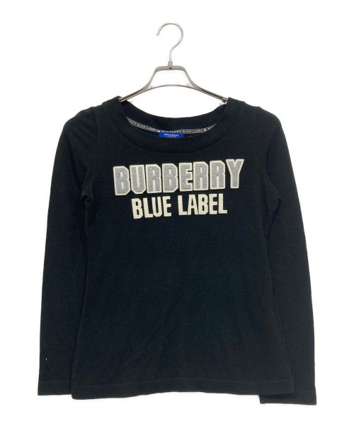 BURBERRY BLUE LABEL（バーバリーブルーレーベル）BURBERRY BLUE LABEL (バーバリーブルーレーベル) ロゴニット ブラック サイズ:38の古着・服飾アイテム