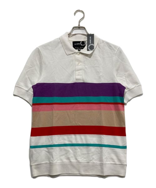 RAF SIMONS（ラフシモンズ）RAF SIMONS (ラフシモンズ) FRED PERRY (フレッドペリー) Striped Pique Shirt ホワイト サイズ:38の古着・服飾アイテム