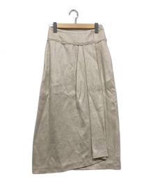 ebure（エブール）の古着「Heavy Linen Skirt/フリンジリネンロングスカート」｜アイボリー