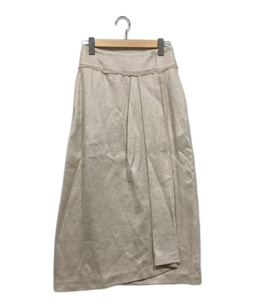 ebure（エブール）ebure (エブール) Heavy Linen Skirt/フリンジリネンロングスカート アイボリー サイズ:36の古着・服飾アイテム