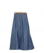 ebureエブール）の古着「Linen Top Twill Skirt」｜スカイブルー