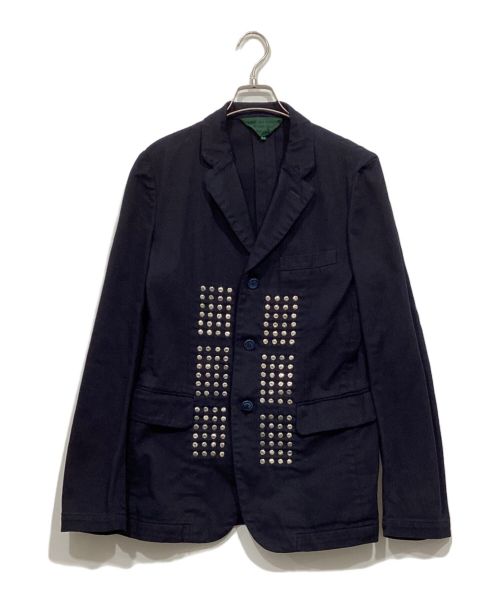 COMME des GARCONS HOMME PLUS EVER GREEN（コムデギャルソンオムプリュス エバーグリーン）COMME des GARCONS HOMME PLUS EVER GREEN (コムデギャルソンオムプリュス エバーグリーン) スタッズテーラードジャケット ネイビー サイズ:Sの古着・服飾アイテム