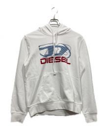 DIESEL（ディーゼル）の古着「ロゴプリントパーカー」｜ホワイト