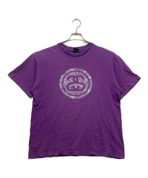 stussy（ステューシー）stussy (ステューシー) ロゴプリントＴシャツ パープル サイズ:Lの古着・服飾アイテム