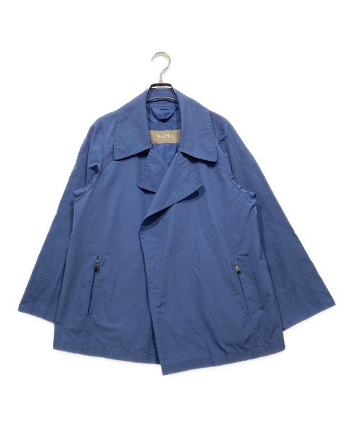 MaxMara RAINWEAR（マックスマーラ レインコート）MaxMara RAINWEAR (マックスマーラ レインコート) ナイロンショートコート ブルー サイズ:38の古着・服飾アイテム