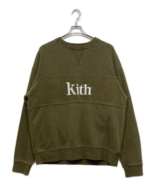 KITH（キス）KITH (キス) Paneled Williams Crewneck オリーブ サイズ:Lの古着・服飾アイテム