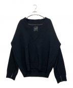 UNUSEDアンユーズド）の古着「V-neck knit」｜ブラック