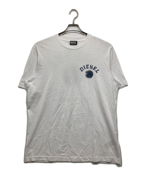 DIESEL（ディーゼル）DIESEL (ディーゼル) ワンポイントロゴTシャツ ホワイト サイズ:Lの古着・服飾アイテム