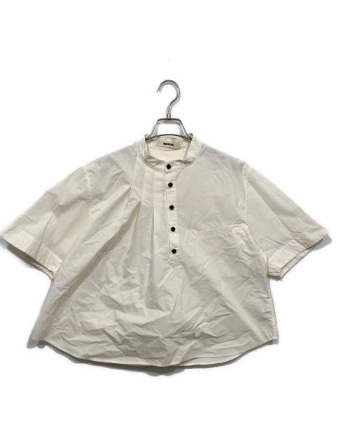 RUCHE（ルーシュ）RUCHE (ルーシュ) Knit Bonding Stand Collar Shirt アイボリー サイズ:Fの古着・服飾アイテム