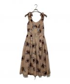 HER LIP TOハーリップトゥ）の古着「Sunflower-Printed Midi Dress」｜ベージュ