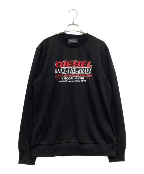 DIESEL（ディーゼル）DIESEL (ディーゼル) プリントスウェット ブラック サイズ:Mの古着・服飾アイテム