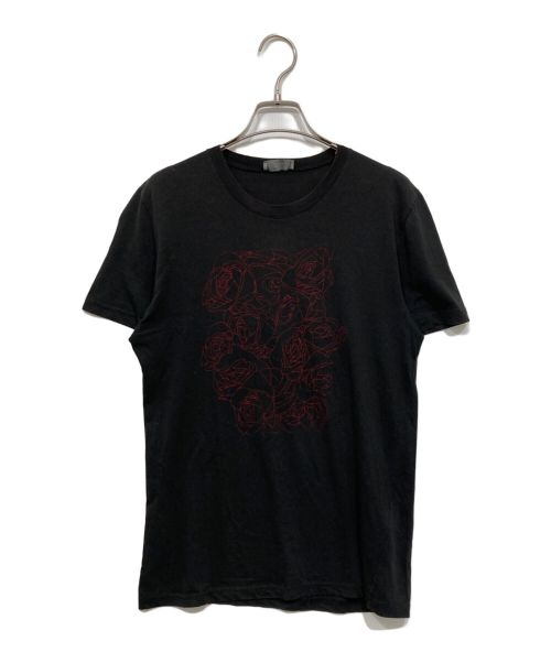 DIOR HOMME（ディオール オム）DIOR HOMME (ディオール オム) ローズプリントTシャツ ブラック サイズ:Sの古着・服飾アイテム