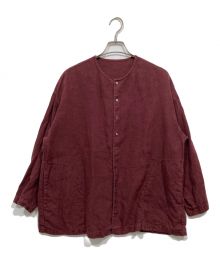 nest Robe（ネストローブ）の古着「リネンノーカラーシャツジャケット」｜レッド