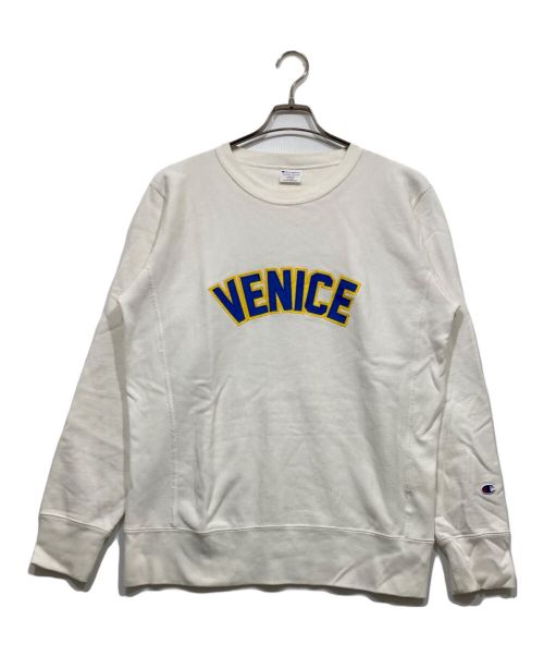 Champion REVERSE WEAVE（チャンピオンリバースウィーブ）Champion REVERSE WEAVE (チャンピオンリバースウィーブ) VENICEワッペンスウェット ホワイト サイズ:Lの古着・服飾アイテム