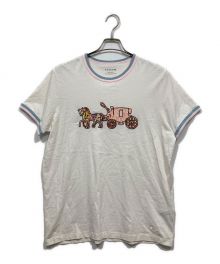 COACH（コーチ）の古着「パッチワーク ホース アンド キャリッジ Tシャツ」｜ホワイト