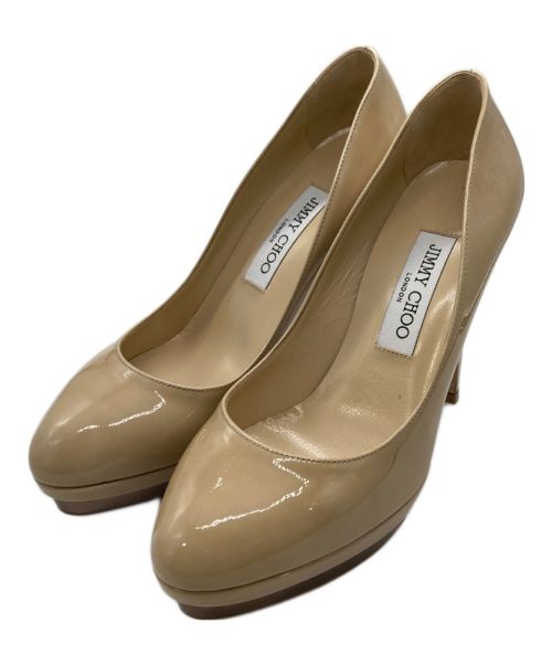 JIMMY CHOO（ジミーチュウ）JIMMY CHOO (ジミーチュウ) パテントヒールパンプス ベージュ サイズ:SIZE 38の古着・服飾アイテム