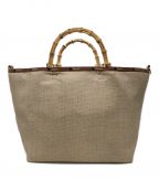 LeSportsacレスポートサック）の古着「LG BAMBOO RAFFIA TOTE」｜ベージュ