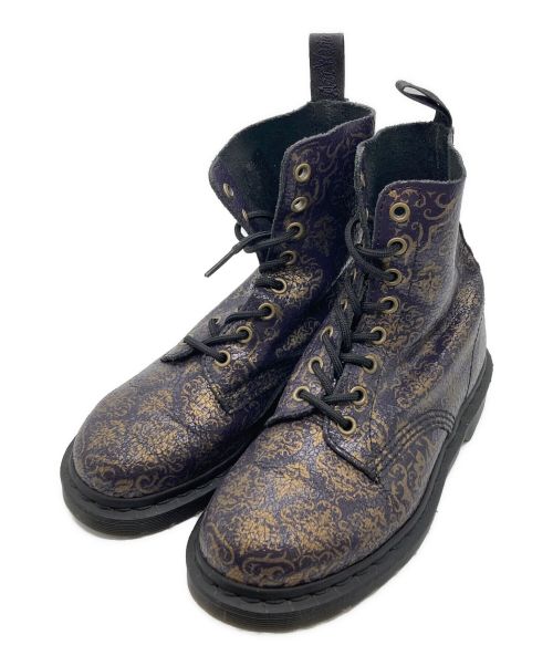 Dr.Martens（ドクターマーチン）Dr.Martens (ドクターマーチン) 総柄8ホールブーツ ネイビー サイズ:5の古着・服飾アイテム