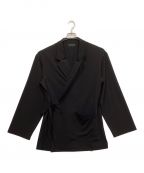 s'yteサイト）の古着「GABARDINE STRETCH WRAP HAORI TAILORED JACKET」｜ブラック