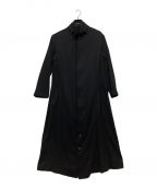 Yohji Yamamoto pour hommeヨウジヤマモト プールオム）の古着「ロングシャツコート/Collared Tab Coat Dress Wool Viyella」｜ブラック