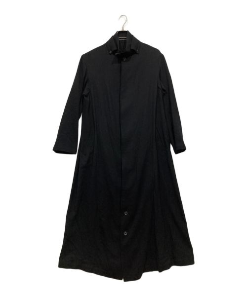 Yohji Yamamoto pour homme（ヨウジヤマモト プールオム）Yohji Yamamoto pour homme (ヨウジヤマモト プールオム) ロングシャツコート/Collared Tab Coat Dress Wool Viyella ブラック サイズ:1の古着・服飾アイテム