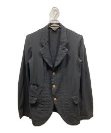 COMME des GARCONS HOMME PLUS EVERGREEN（コムデギャルソンオムプリュスエバーグリーン）の古着「多連ボタンポリエステルテーラードジャケット」｜ブラック