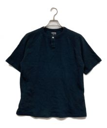 stussy（ステューシー）の古着「ヘンリーネックワッフルカットソー」｜ブラック