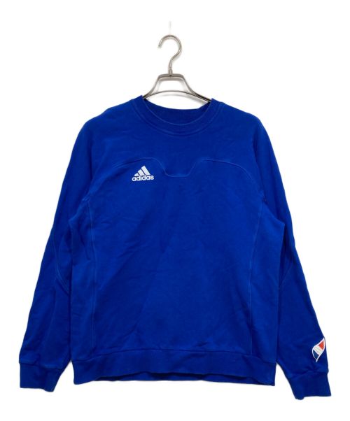 adidas（アディダス）adidas (アディダス) ロゴプリントスウェット ブルーの古着・服飾アイテム