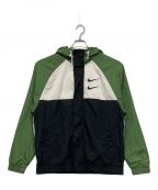 NIKEナイキ）の古着「SWOOSH HOODY WOVEN JACKET」｜グリーン×ブラック