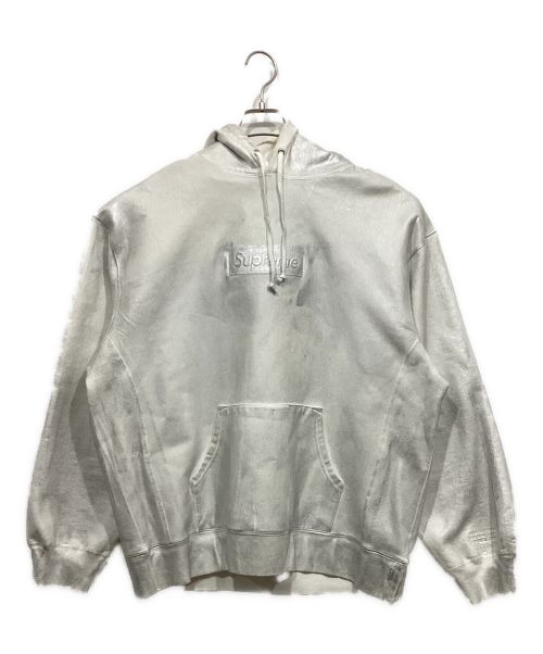 SUPREME（シュプリーム）SUPREME (シュプリーム) MM6 Maison Margiela (エムエムシックス メゾンマルジェラ) FOIL BOX LOGO HOODED SWEATSHIRT グレー サイズ:Lの古着・服飾アイテム