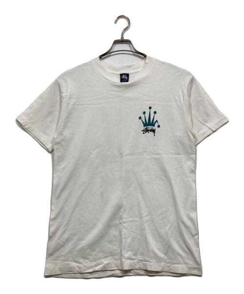 OLD STUSSY（オールドステューシー）OLD STUSSY (オールドステューシー) クラウンロゴTシャツ ホワイト サイズ:Lの古着・服飾アイテム