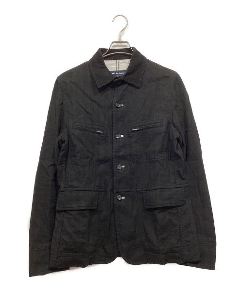 COMME des GARCONS HOMME（コムデギャルソン オム）COMME des GARCONS HOMME (コムデギャルソン オム) チェックカバーオールジャケット ブラック サイズ:Sの古着・服飾アイテム