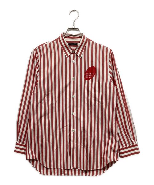 COMME des GARCONS HOMME PLUS（コムデギャルソンオムプリュス）COMME des GARCONS HOMME PLUS (コムデギャルソンオムプリュス) circlr logo print shirt/サークルロゴプリントシャツ レッド×ホワイト サイズ:不明の古着・服飾アイテム