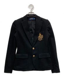 POLO RALPH LAUREN（ポロ・ラルフローレン）の古着「金釦エンブレムテーラードジャケット」｜ブラック