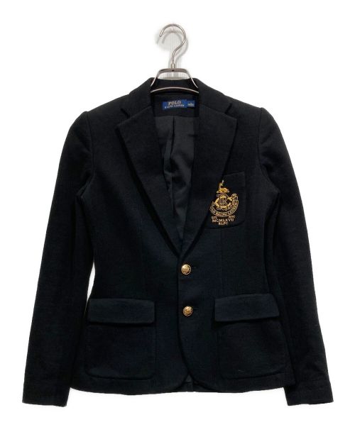 POLO RALPH LAUREN（ポロ・ラルフローレン）POLO RALPH LAUREN (ポロ・ラルフローレン) 金釦エンブレムテーラードジャケット ブラック サイズ:2の古着・服飾アイテム