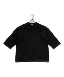 TRADE MARK GOLD（トレードマークゴールド）の古着「スビンコットン オーバーサイズ フットボールTシャツ / SUVIN COTTON OVERSIZE FOOTBALL T-SHIRT」｜ブラック