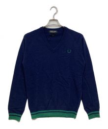 COMME des GARCONS HOMME DEUX×FRED PERRY（コムデギャルソン オム ドゥ×フレッドペリー）の古着「Vネックニット」｜ネイビー