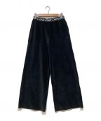 Calvin Klein Jeansカルバンクラインジーンズ）の古着「VELVET WIDE LEG PANTS」｜ブラック