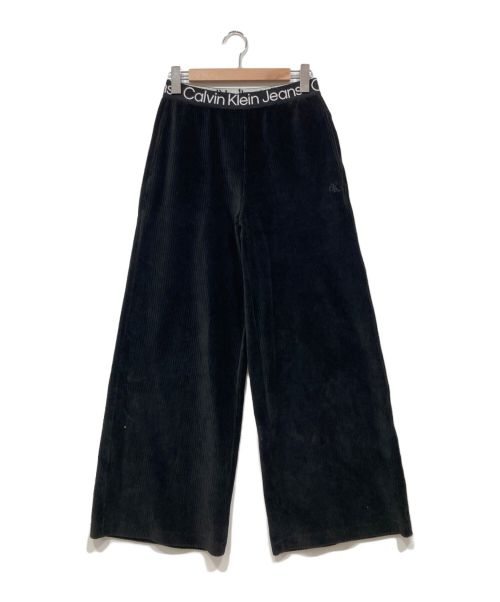 Calvin Klein Jeans（カルバンクラインジーンズ）Calvin Klein Jeans (カルバンクラインジーンズ) VELVET WIDE LEG PANTS ブラック サイズ:Mの古着・服飾アイテム